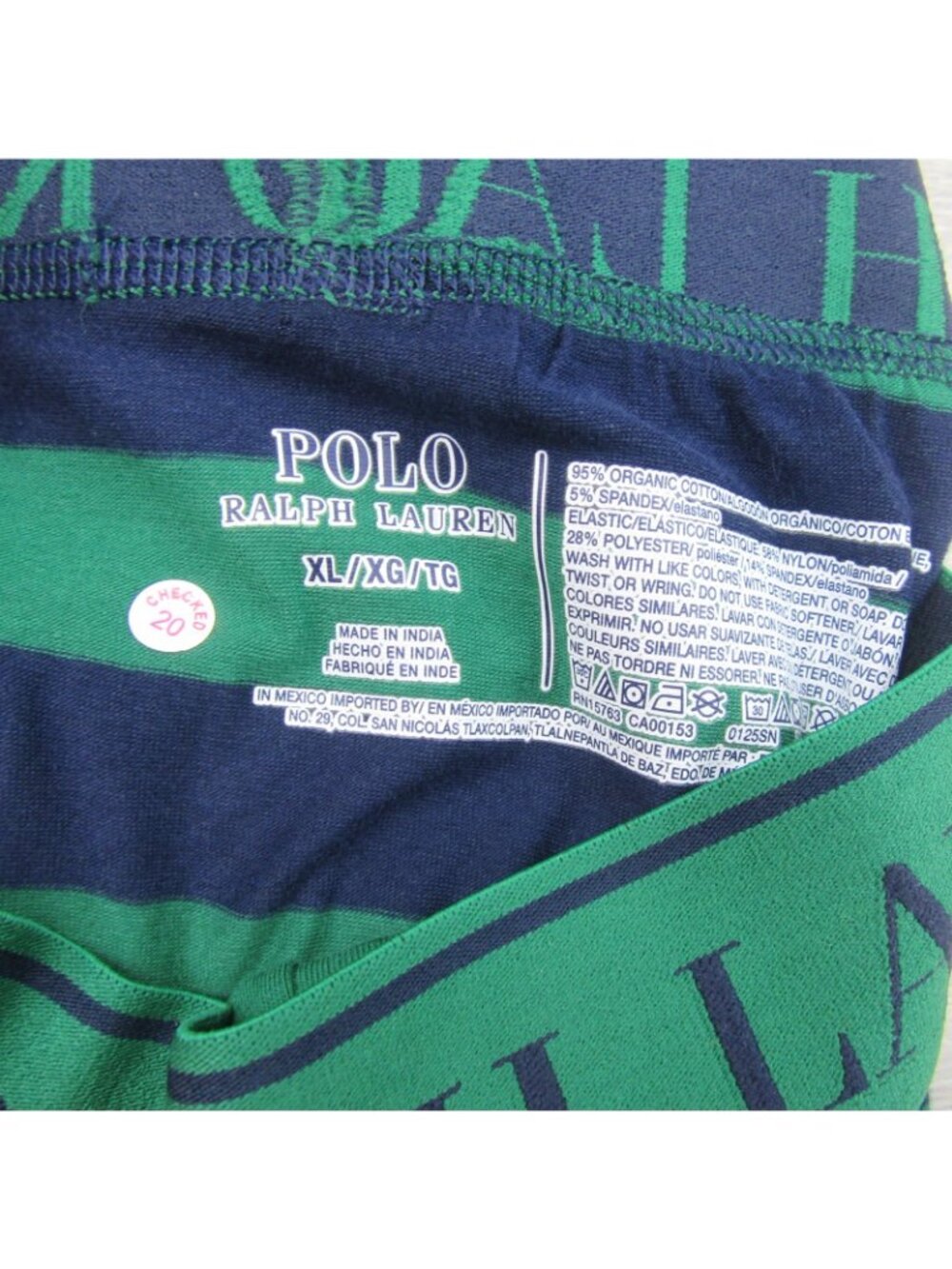 Polo Ralph Lauren Boxer Briefs Mens Size XL Green Navy Striped NEW FL501S - Picture 6 of 10